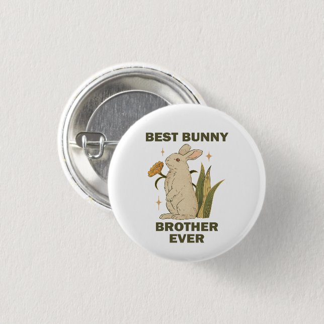Lustig Bunny, Best Bunny Brother Aldrig, Bunny Äls Knapp (Framsida & baksida)
