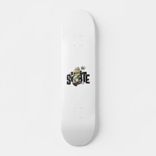 Lustig Bunny med Skateboard - "All Day Skate"-text