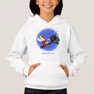 Lustig cockatoo som spelar sten guitar tecknad t shirt