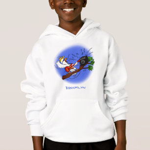 Lustig cockatoo som spelar sten guitar tecknad t shirt