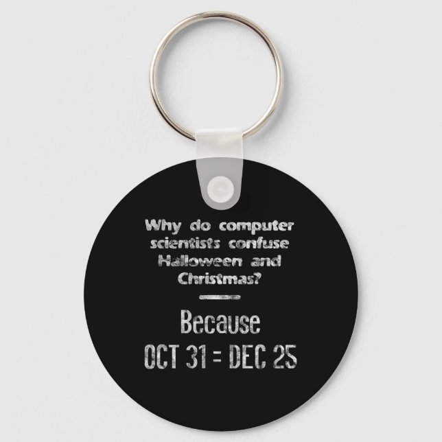 Lustig Computer Scientist Halloween-julnerd Nyckelring (Framsida)