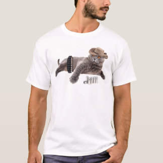 Lustig cowboy-katt tee shirt
