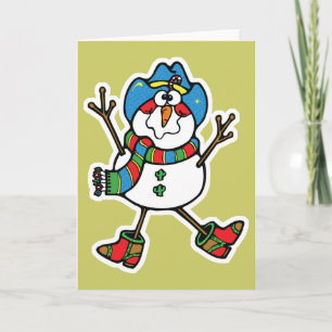 lustig cowboy snögubbe helgkort