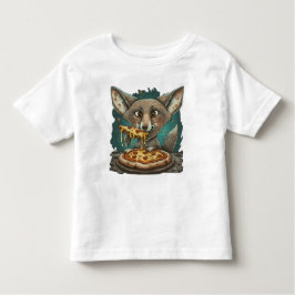 Lustig coyote som äter pizza t shirt