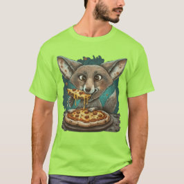 Lustig coyote som äter pizza t shirt
