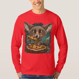 Lustig coyote som äter pizza t shirt