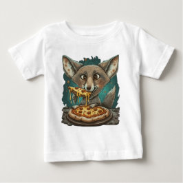 Lustig coyote som äter pizza t shirt