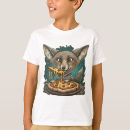 Lustig coyote som äter pizza t shirt