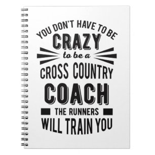Lustig Cross country Coach Crazy Anteckningsbok