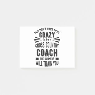 Lustig Cross country Coach Crazy Post-it Block