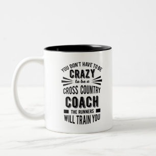 Lustig Cross country Coach Crazy Två-Tonad Mugg