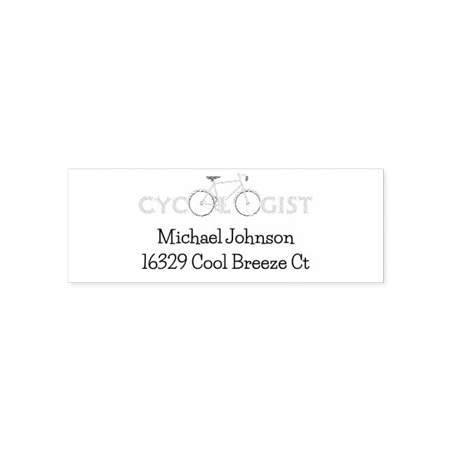Lustig cykolog Bike Namn & Returadress Självfärgande Stämpel (Design)
