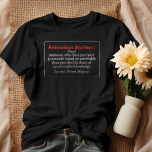 Lustig definition av Animation Student T Shirt
