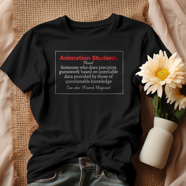 Lustig definition av Animation Student T Shirt (Skapare uppladdad)