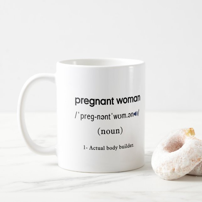 lustig definition av gravid kvinna kaffemugg (Med munk)