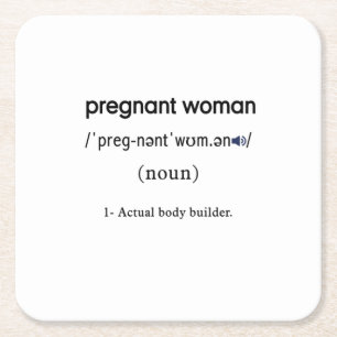 lustig definition av gravid kvinna underlägg papper kvadrat