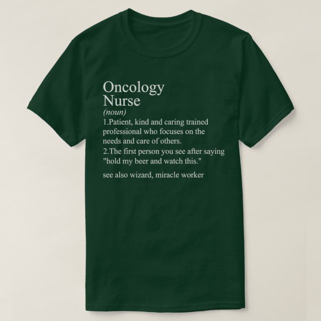 lustig definition Oncology-sjuksköterska T Shirt (Design framsida)