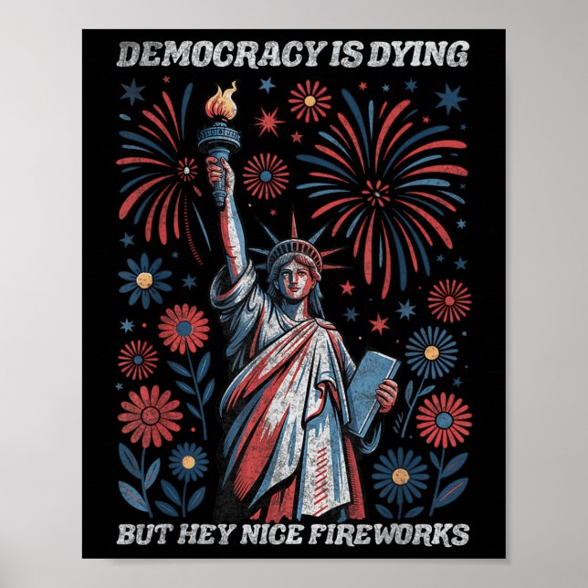 Lustig demokrati dör, men NiceFireworks 4t Poster (Framsidan)