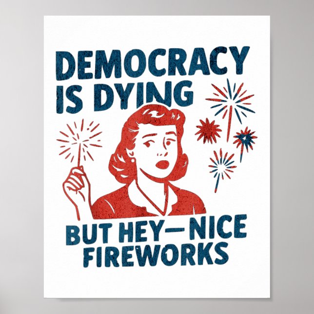 Lustig demokrati dör, men NiceFireworks 4t Poster (Framsidan)
