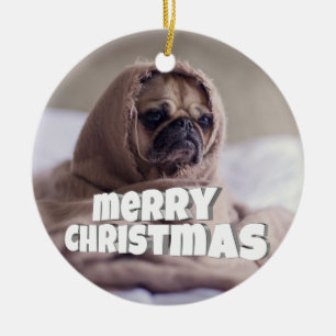 Lustig dogm julgransprydnad keramik
