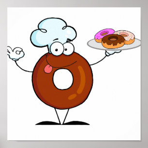 lustig donut-kock tecknade figurer poster