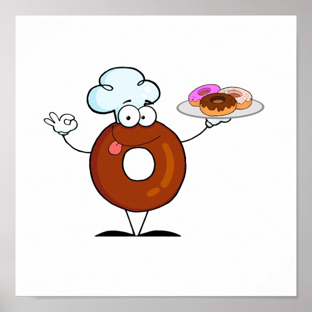 lustig donut-kock tecknade figurer poster (Framsidan)
