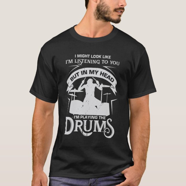 Lustig Drum Drumming Drummer Percussionist Gift  T Shirt (Framsida)