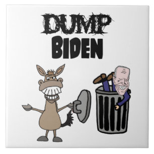 Lustig Dump Biden Politiska Tecknaden Kakelplatta