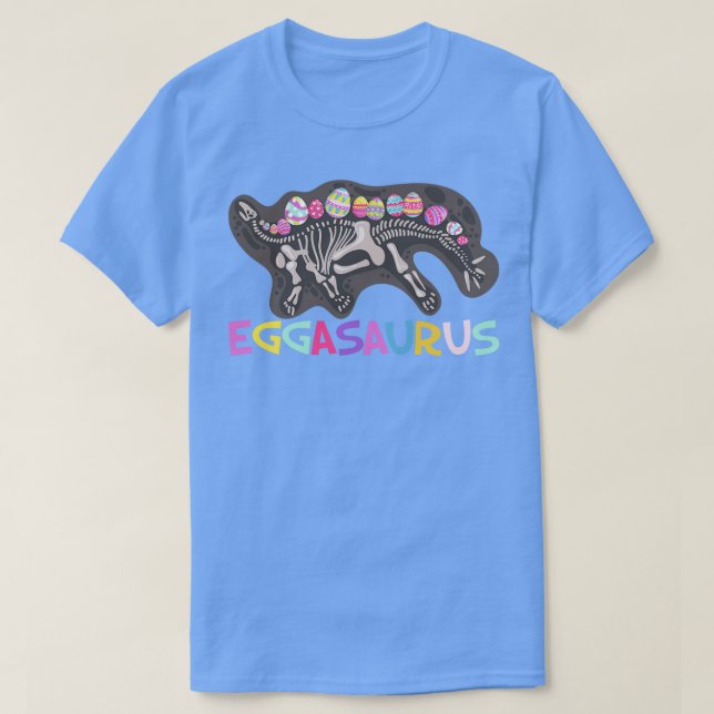 lustig eggasaurus stegosaurus äggdinosaur lycklig  t shirt (Design framsida)