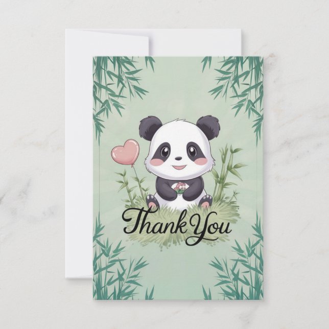 Lustig enkel Panda Tack Kort (Framsida)