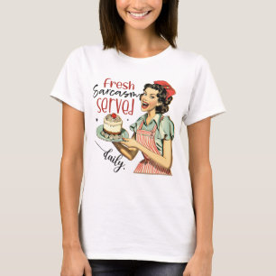 lustig färsk sarcasm ord art retro dam t shirt