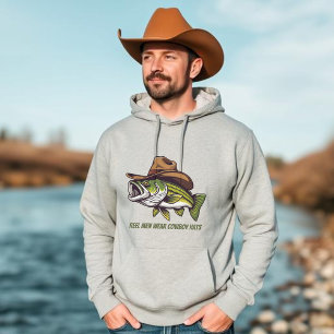 Lustig fisk med en cowboyhatt hoodie