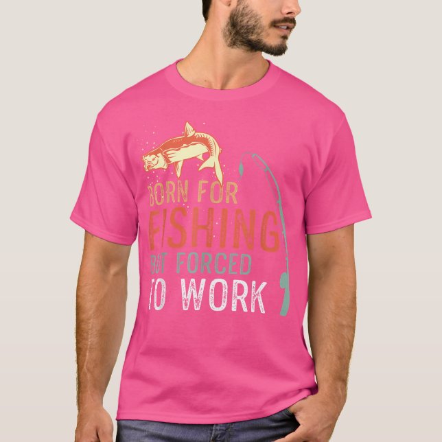 Lustig fiskare med fisketruda t shirt (Framsida)