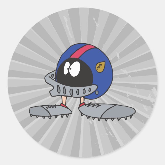 lustig fotboll hjälmet tecknade figurer runt klistermärke (Framsida)