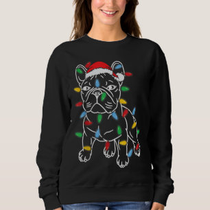 Lustig Fransk Bulldog Hund Julljus Träd Julafton T Shirt
