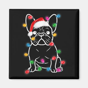 Lustig Fransk Bulldog Hund Träd jul Ljus Paj Magnet