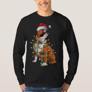 Lustig Fransk Bulldog Hund Träd jul Ljus Xma T Shirt