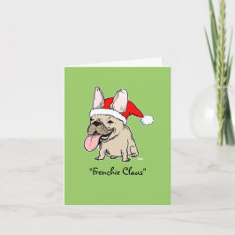 Lustig Fransk Bulldog jul Frenchie Santa Helgkort