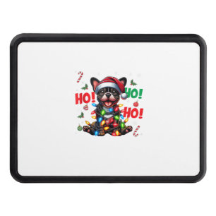 Lustig Fransk Bulldog jul Santa Hat Ljus HO Dragkroksskydd