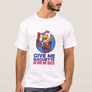 Lustig Fransk Eagle Holding Baguette, Bastilldagen T Shirt