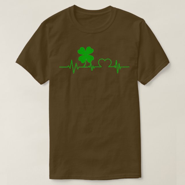 Lustig Fyrklöver Shamrock Heartslag St T Shirt (Design framsida)