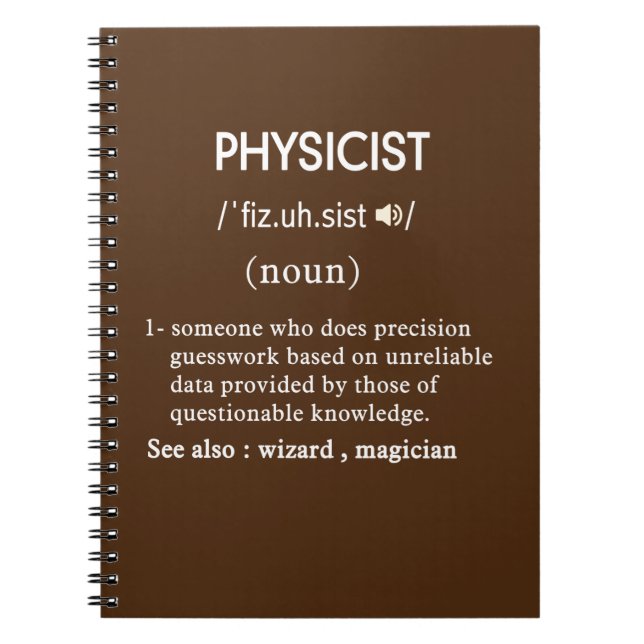 lustig fysikdefinition anteckningsbok (Framsidan)