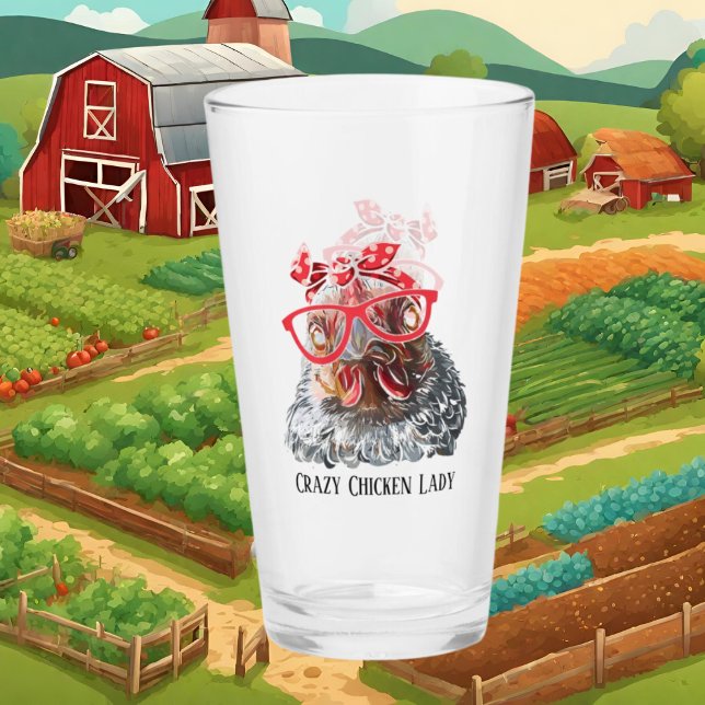 lustig, galen kyckling dam glaskopp (Skapare uppladdad)