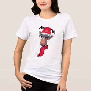 lustig giraffe christmas t-shirt-design t shirt