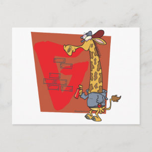 lustig graffiti giraffe tecknad vykort