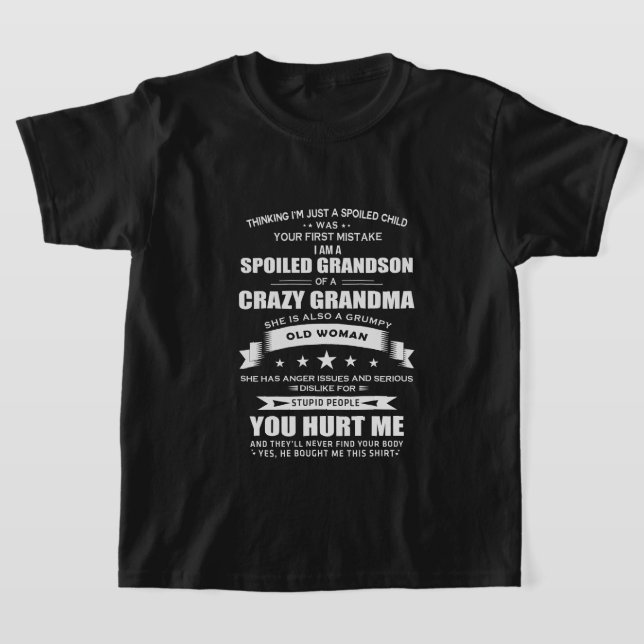 Lustig Grandma ord art T Shirt (Laydown)