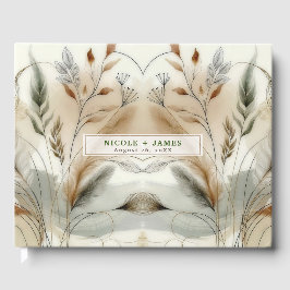 Lustig grönska Modern botanisk boho bröllop Gästböcker