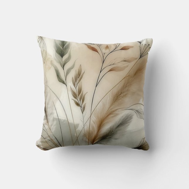 Lustig grönska Modern botanisk boho bröllop Kudde (Framsida)