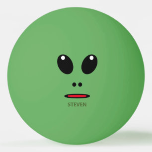 Lustig Grönt Alien Ansikte Personlig Pingisboll