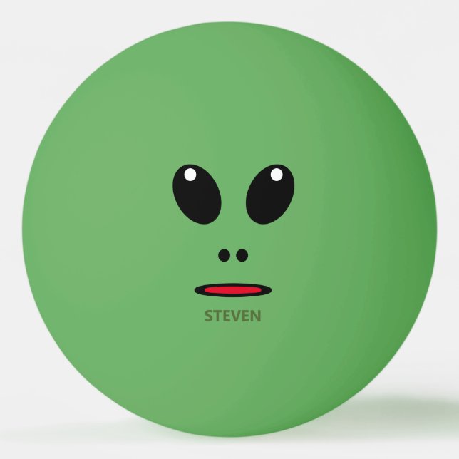Lustig Grönt Alien Ansikte Personlig Pingisboll (Framsidan)